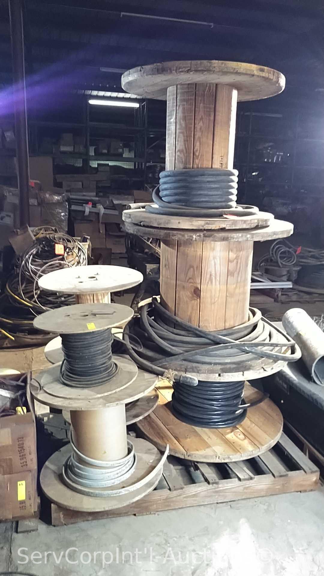 Lot on Pallet of Various Spools of High Volt Wire