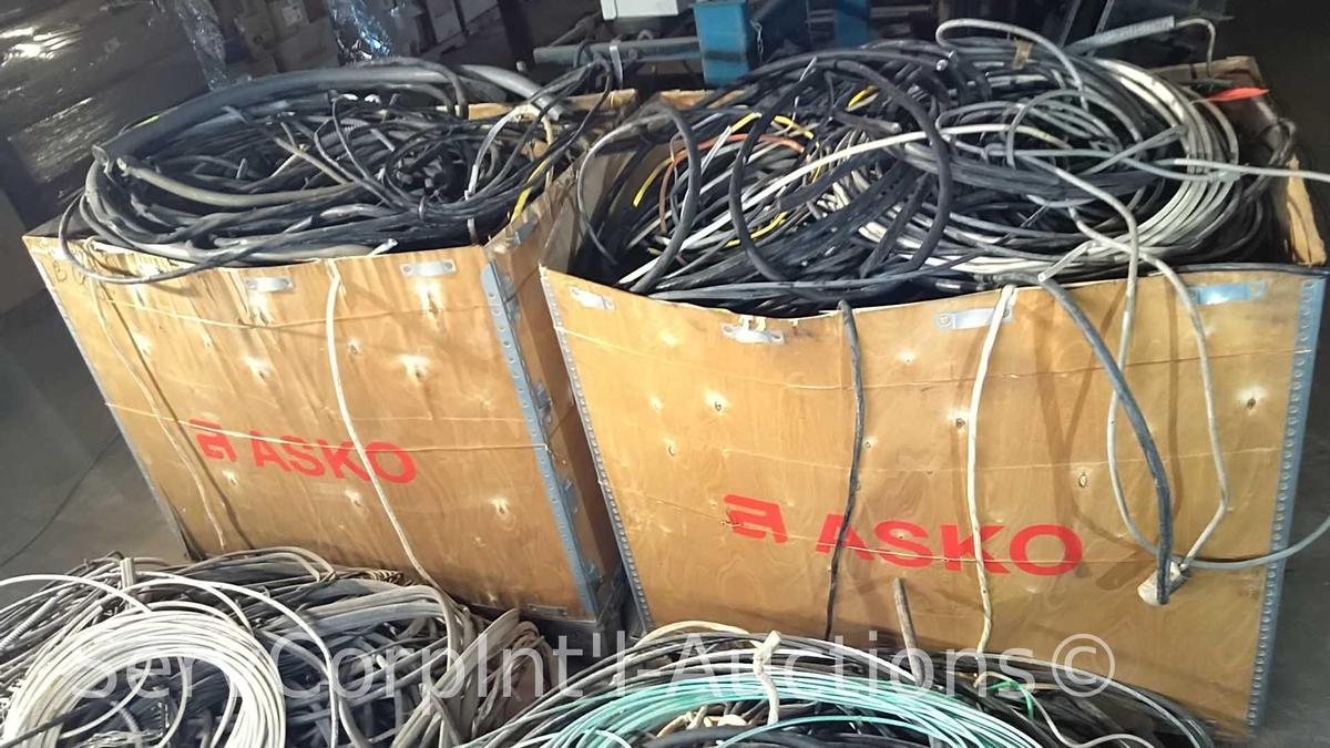 Lot in 2 Pallet Boxes of Various Electrical Scrap Wire