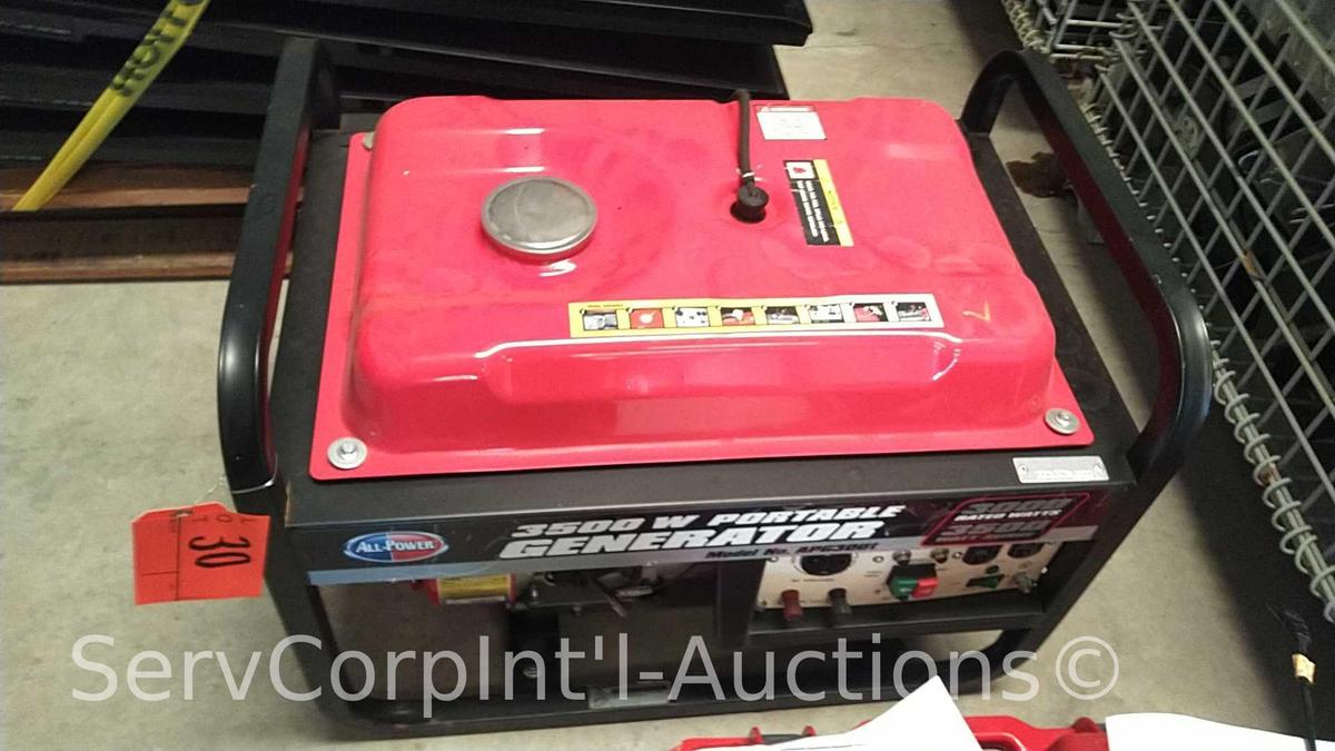 Porter Cable APG3001 3500 Generator SN: 20013Z311802 (LOCATION: 620 N. Tyler St, Covington, LA