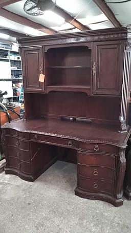 6' Brown Executive Desk with Topper