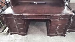 6' Brown Executive Desk with Topper