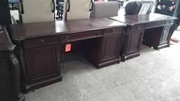 Lot of 2 Brown 6' Executive Desks