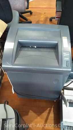 Lot of Comb Bind C500, Comb Bind C110e, Boston Paper Cutter, Ativa At-Mc1000 Shredder, GBC 32205