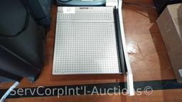 Lot of Comb Bind C500, Comb Bind C110e, Boston Paper Cutter, Ativa At-Mc1000 Shredder, GBC 32205