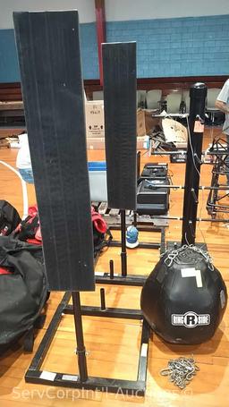 Lot of 2 Cuffing Dummy Stands, Glove Drying Stand & Medium Sized Ringside Heavy Bag