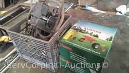Lot of 7' x 4' Welders Table, 3-Drawer Metal Storage Cabinet with Contents of Gauges, Kunhua