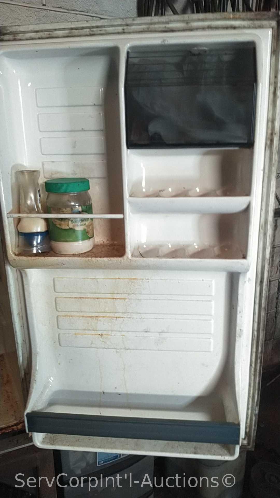 Lot of Homemade Table with Excellence Dorm Fridge, Various Homemade Welder Tools, Welder Square,