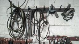 Lot of Homemade Table with Excellence Dorm Fridge, Various Homemade Welder Tools, Welder Square,