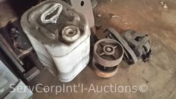 Lot of Homemade Table with Excellence Dorm Fridge, Various Homemade Welder Tools, Welder Square,