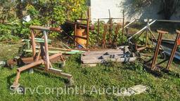 Lot of Various Scrap Metal, Homemade Support Stands