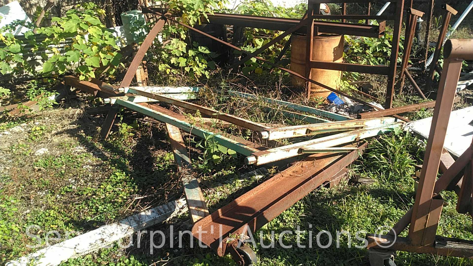 Lot of Various Scrap Metal, Homemade Support Stands
