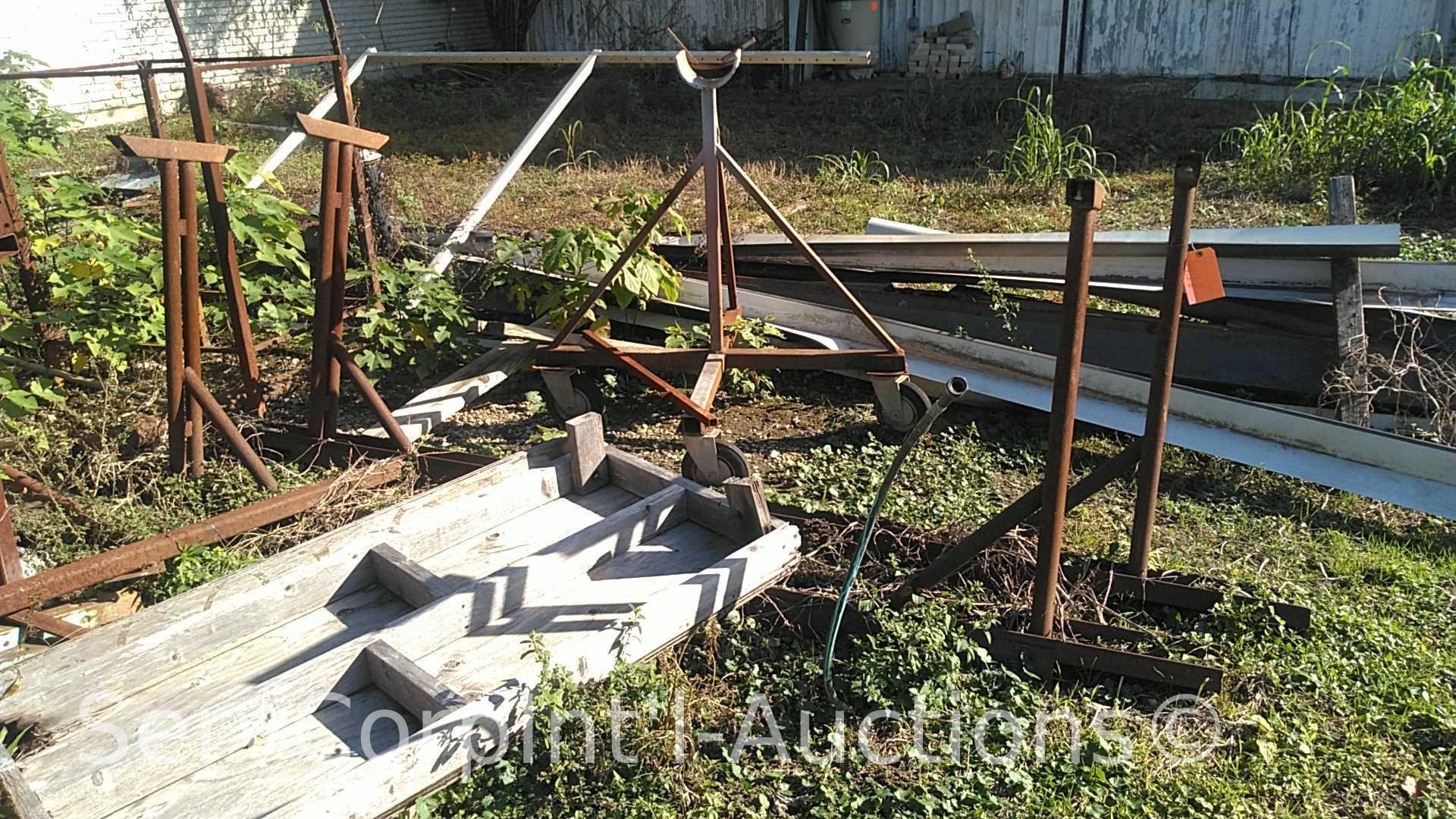 Lot of Various Scrap Metal, Homemade Support Stands