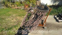 Homemade 4-Wheel Support Dolly with 2 Various Arched Wrought Iron Fencing