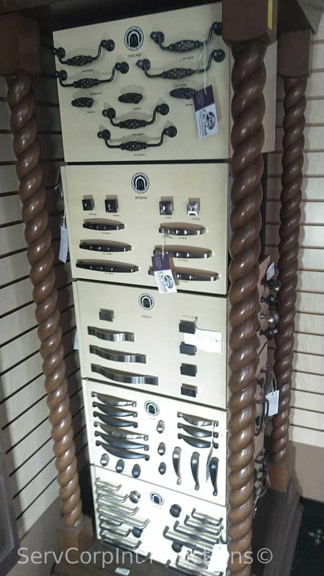 Lot of Various Displays with Door Locks, Door Knobs, Cabinet Knobs, Light Switches, LED Lighting,