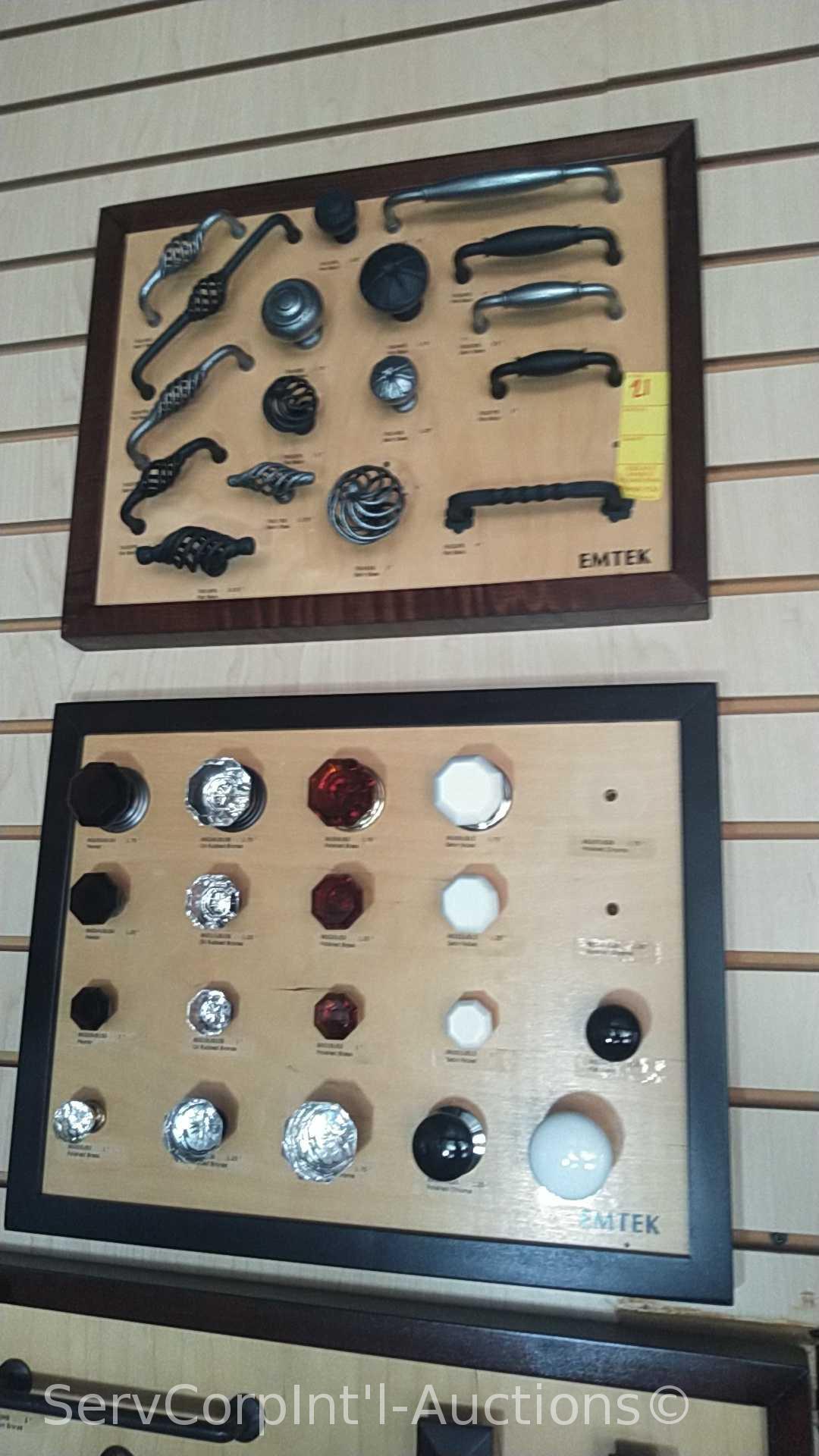 Lot of Various Displays with Door Locks, Door Knobs, Cabinet Knobs, Light Switches, LED Lighting,
