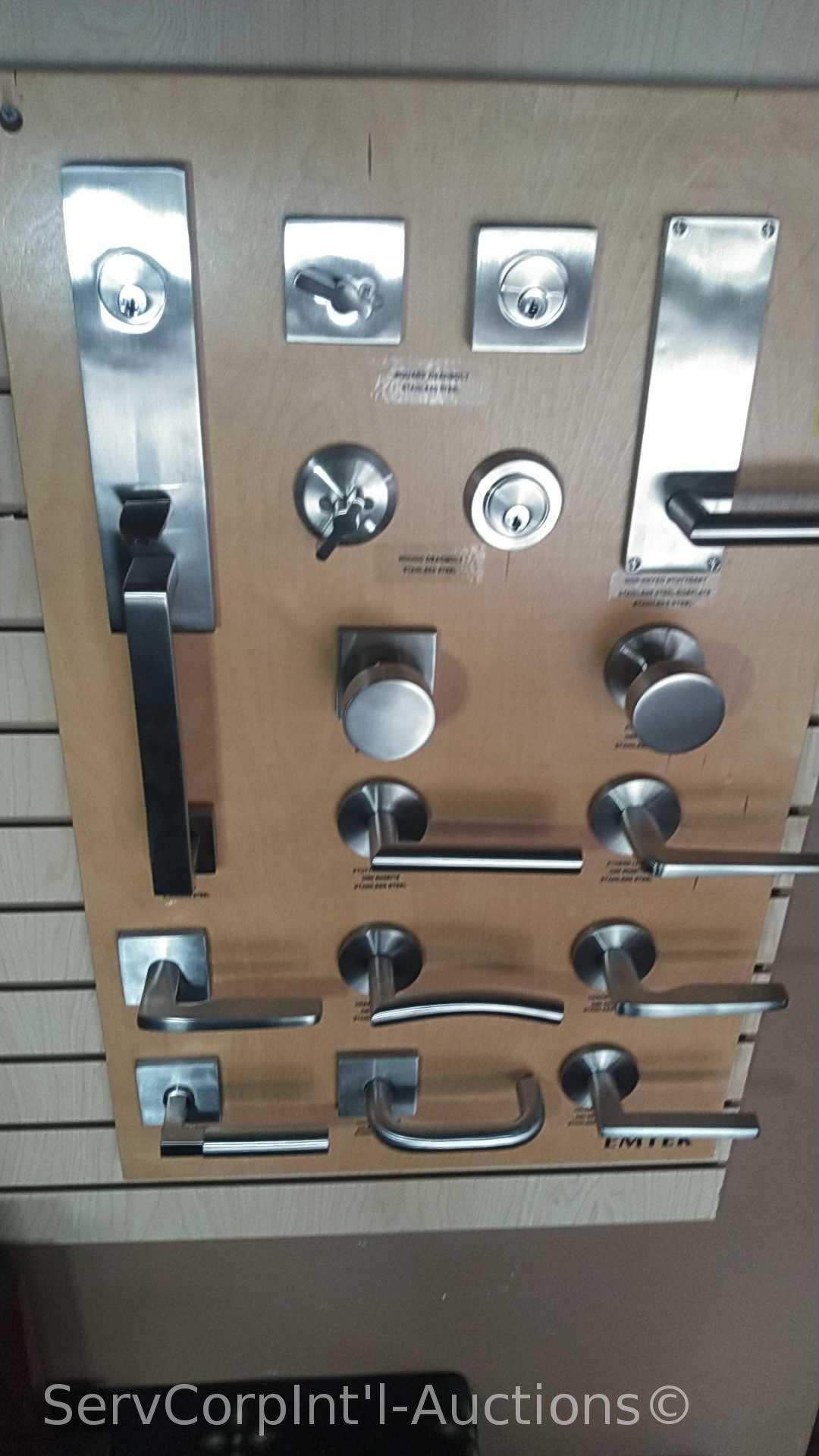 Lot of Various Displays with Door Locks, Door Knobs, Cabinet Knobs, Light Switches, LED Lighting,