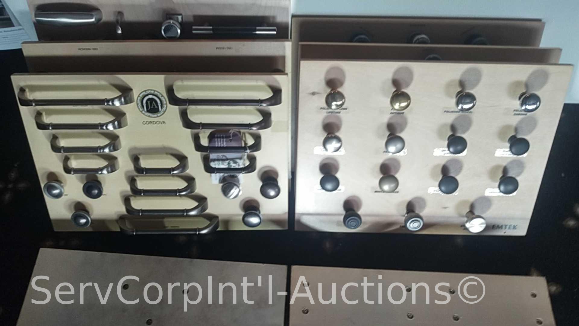 Lot of Various Displays with Door Locks, Door Knobs, Cabinet Knobs, Light Switches, LED Lighting,