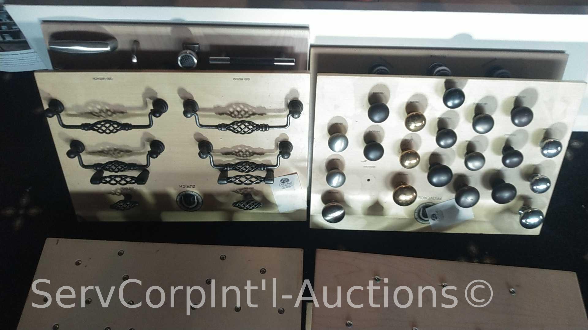 Lot of Various Displays with Door Locks, Door Knobs, Cabinet Knobs, Light Switches, LED Lighting,