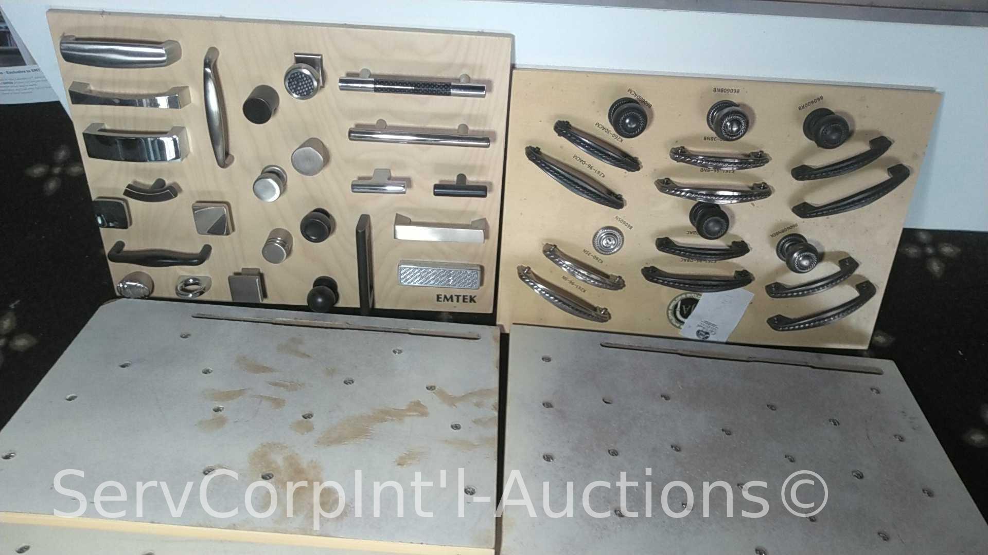 Lot of Various Displays with Door Locks, Door Knobs, Cabinet Knobs, Light Switches, LED Lighting,