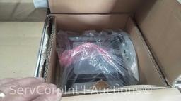 Lot Under Pallet Rack of 8 Cases of Concord Ceiling Mount Outdoor Light Fixtures