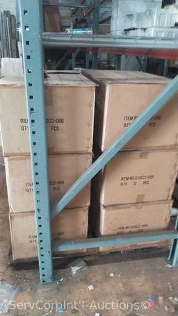 Lot Under Pallet Rack of 8 Cases of Concord Ceiling Mount Outdoor Light Fixtures