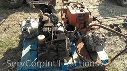 Lot on Pallet of Waterous Garbage Pump, Various Mower Motors (all are broken)