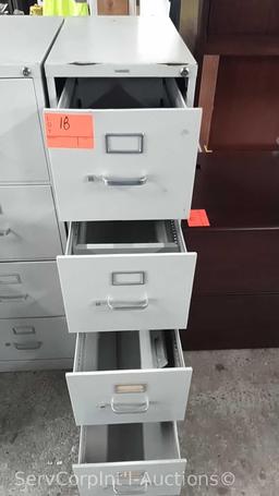 Lot of 1 Hon 4-Drawer Letter & 1 Hon 4-Drawer Legal File Cabinet No Keys (Seller: STP Sheriff)