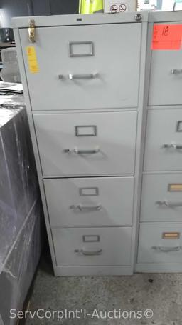 Lot of 1 Hon 4-Drawer Letter & 1 Hon 4-Drawer Legal File Cabinet No Keys (Seller: STP Sheriff)