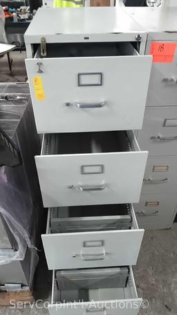 Lot of 1 Hon 4-Drawer Letter & 1 Hon 4-Drawer Legal File Cabinet No Keys (Seller: STP Sheriff)