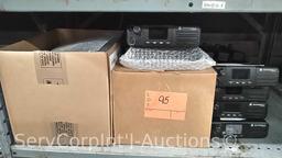Lot on Shelf of Motorola XPR5350 Digital Mobile Radio Bases (Seller: STP School Board)