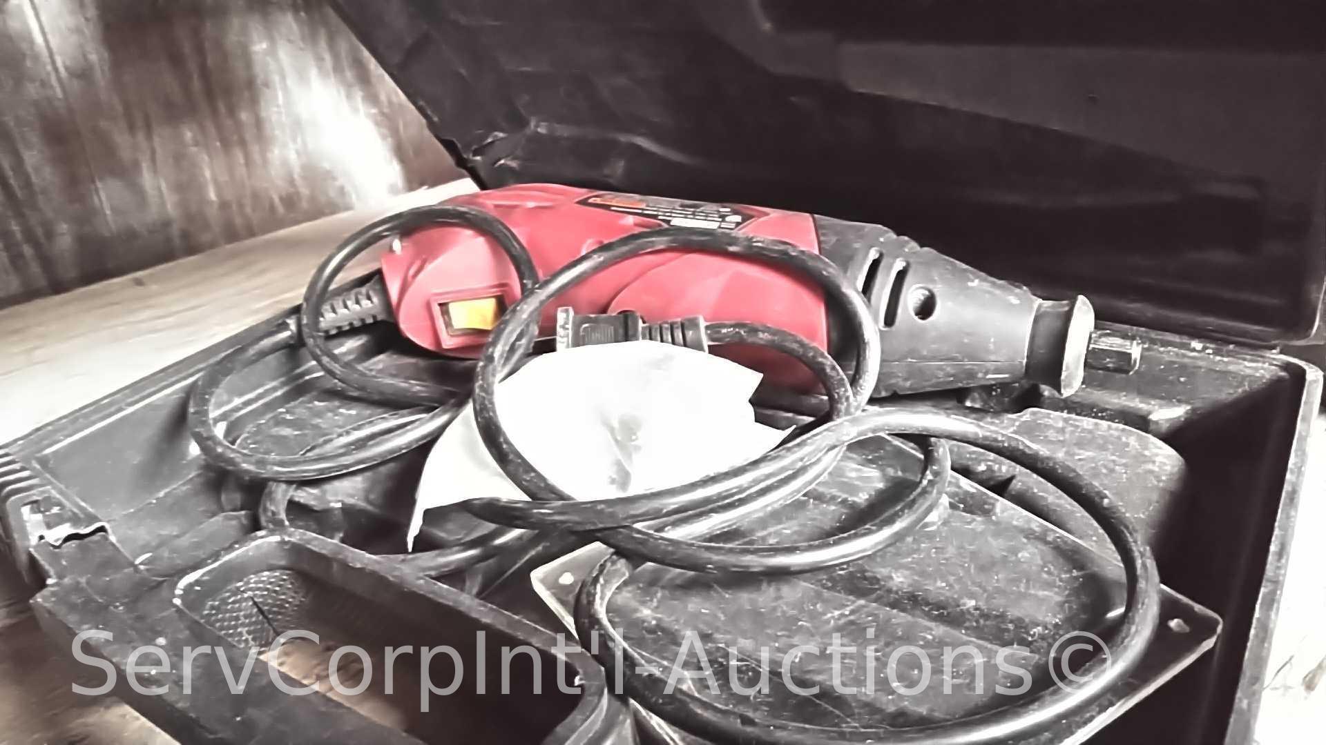 Lot on 2 Shelves of Various Sockets, Ratches, Rope, Pressure Washer Hose, Folding Seats