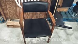 Lot on 2 Pallets of Desk (asset 07602), 2 Chairs (asset 01754, 01877), 2 Glass Covers for