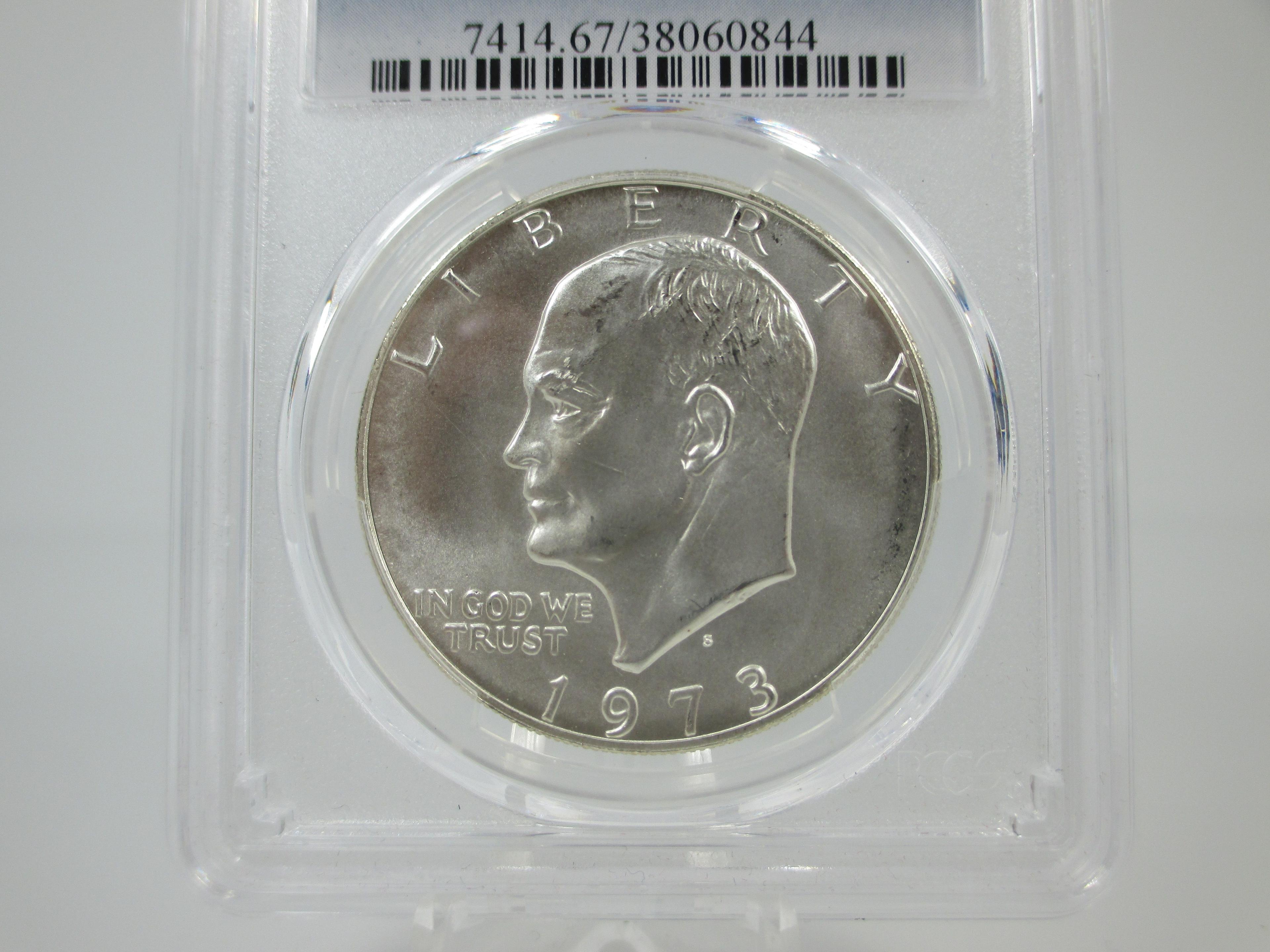 PCGS Graded MS-67 Silver Ike Dollar.