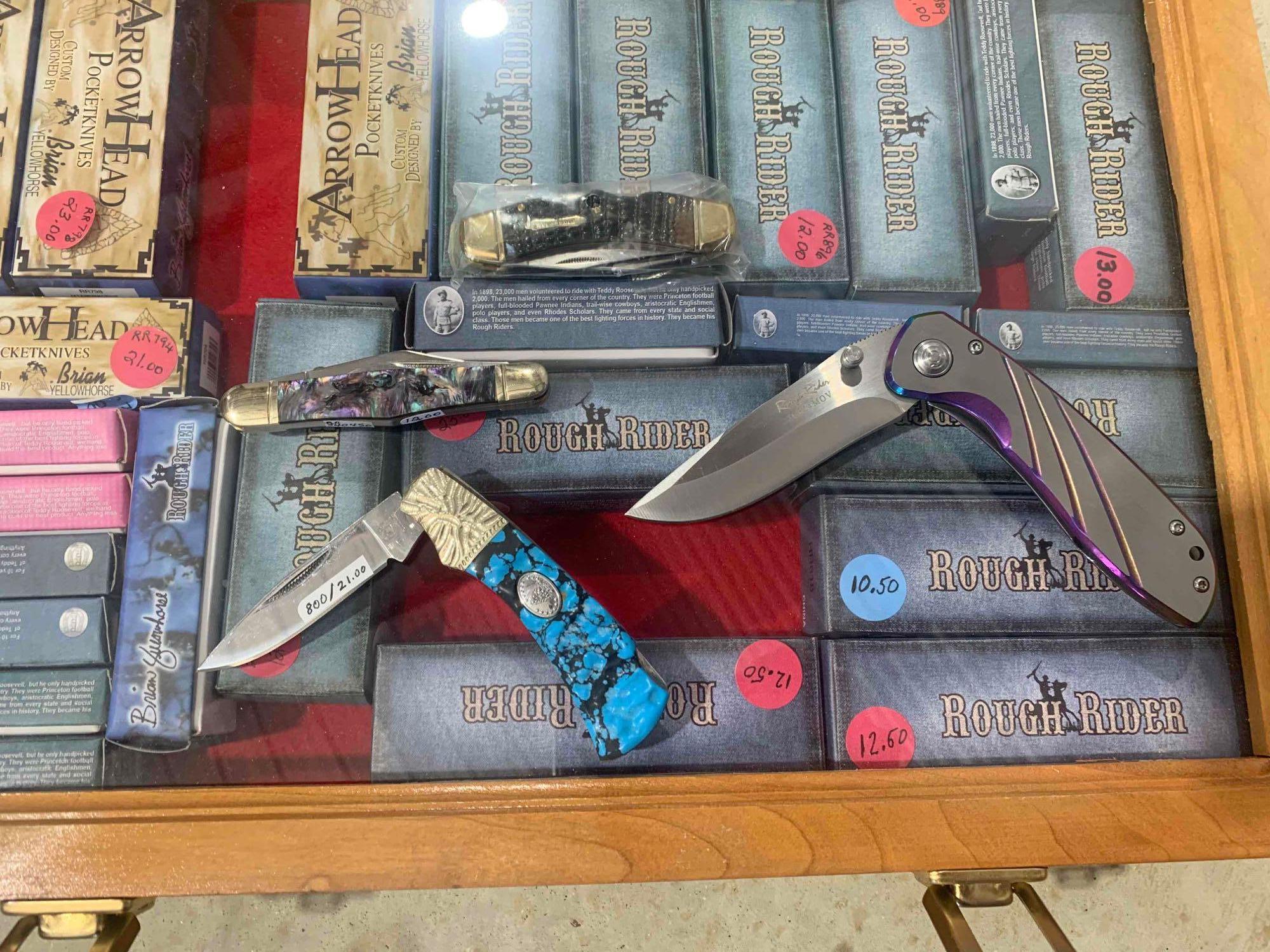 Assorted Rough Rider Knives w/ Display Cases