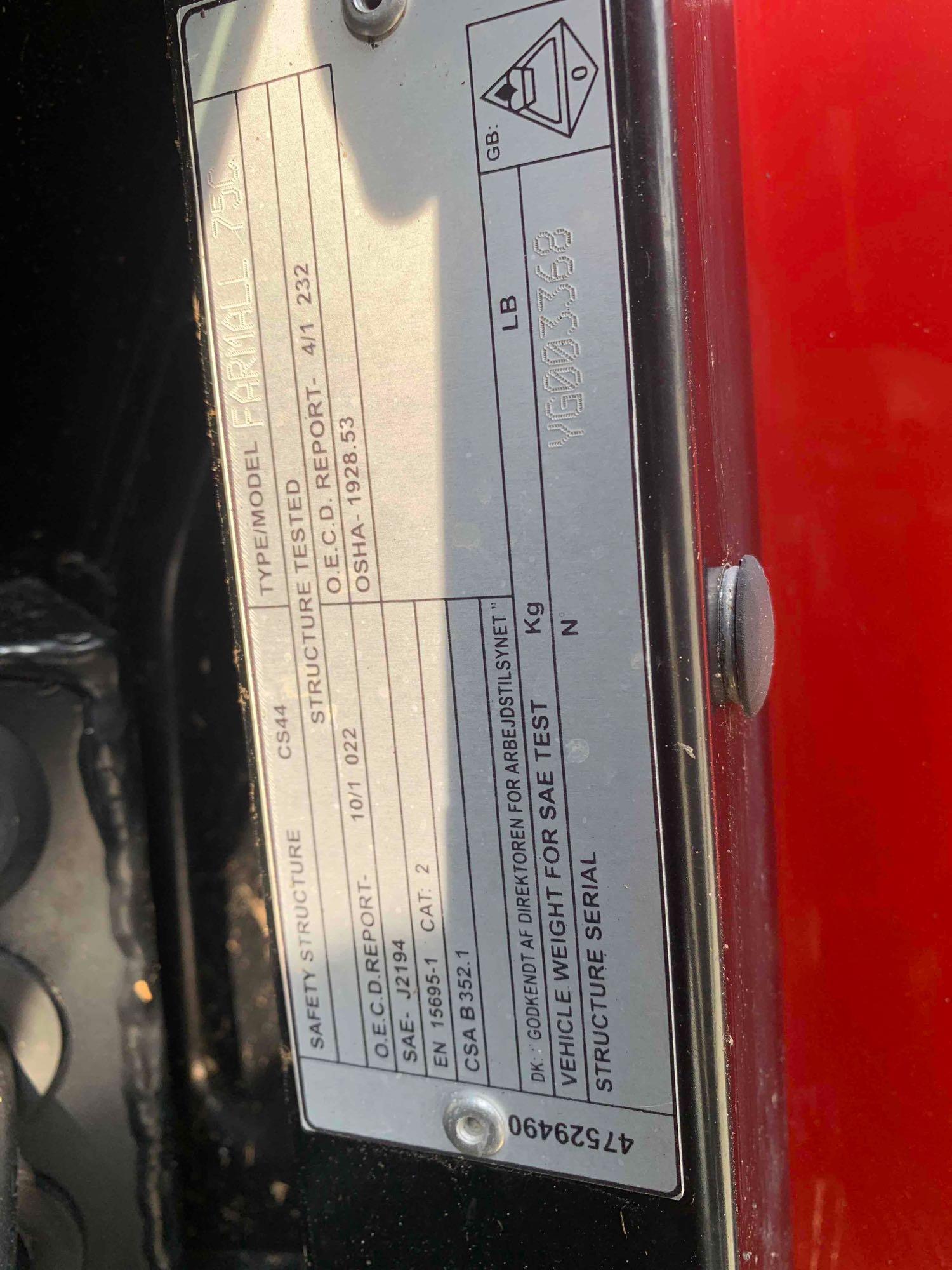 2016 Case IH Farmall 75c w/ 2620 Loader