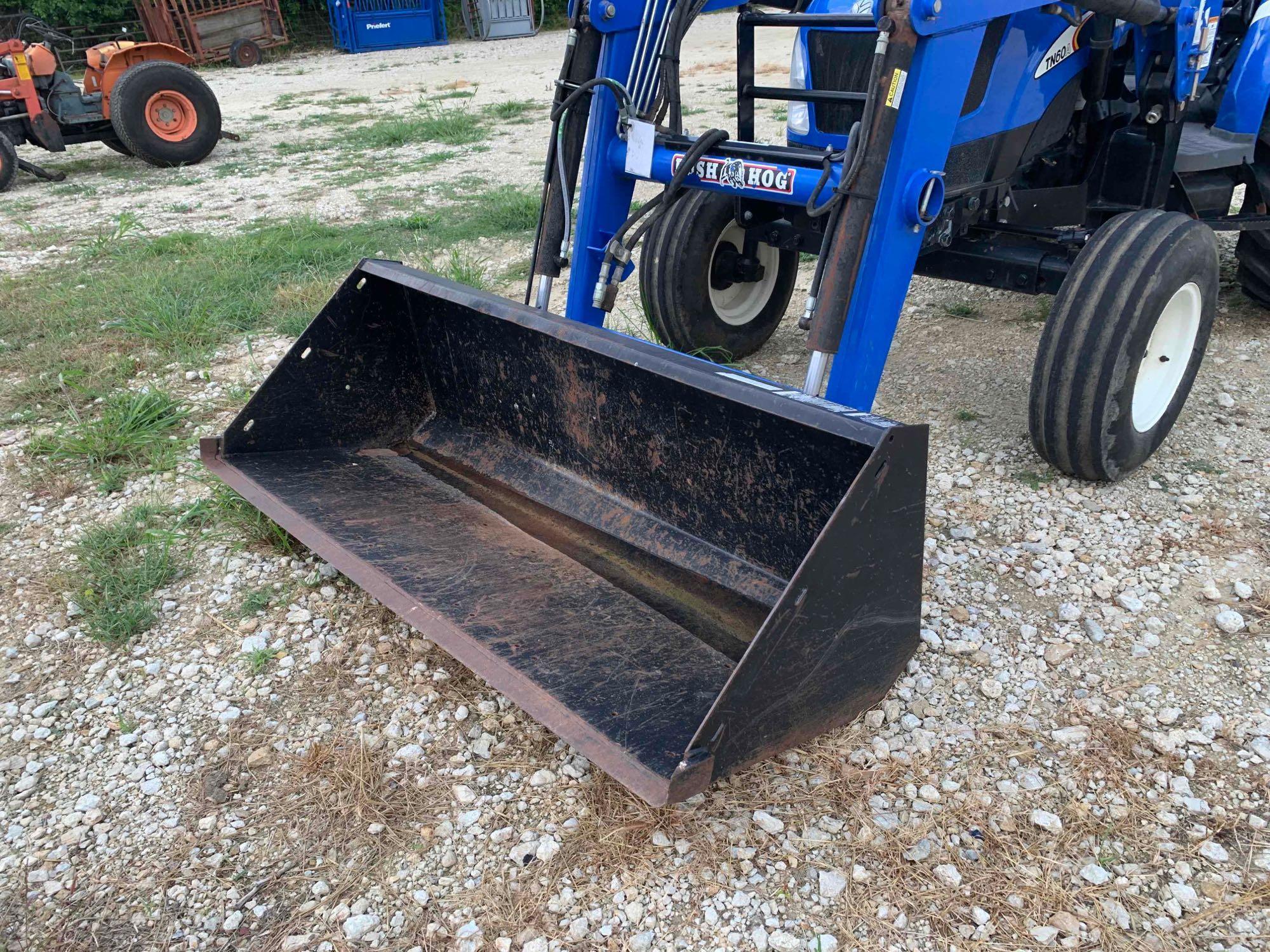 New Holland TN60A w/ M446 Bush Hog Loader