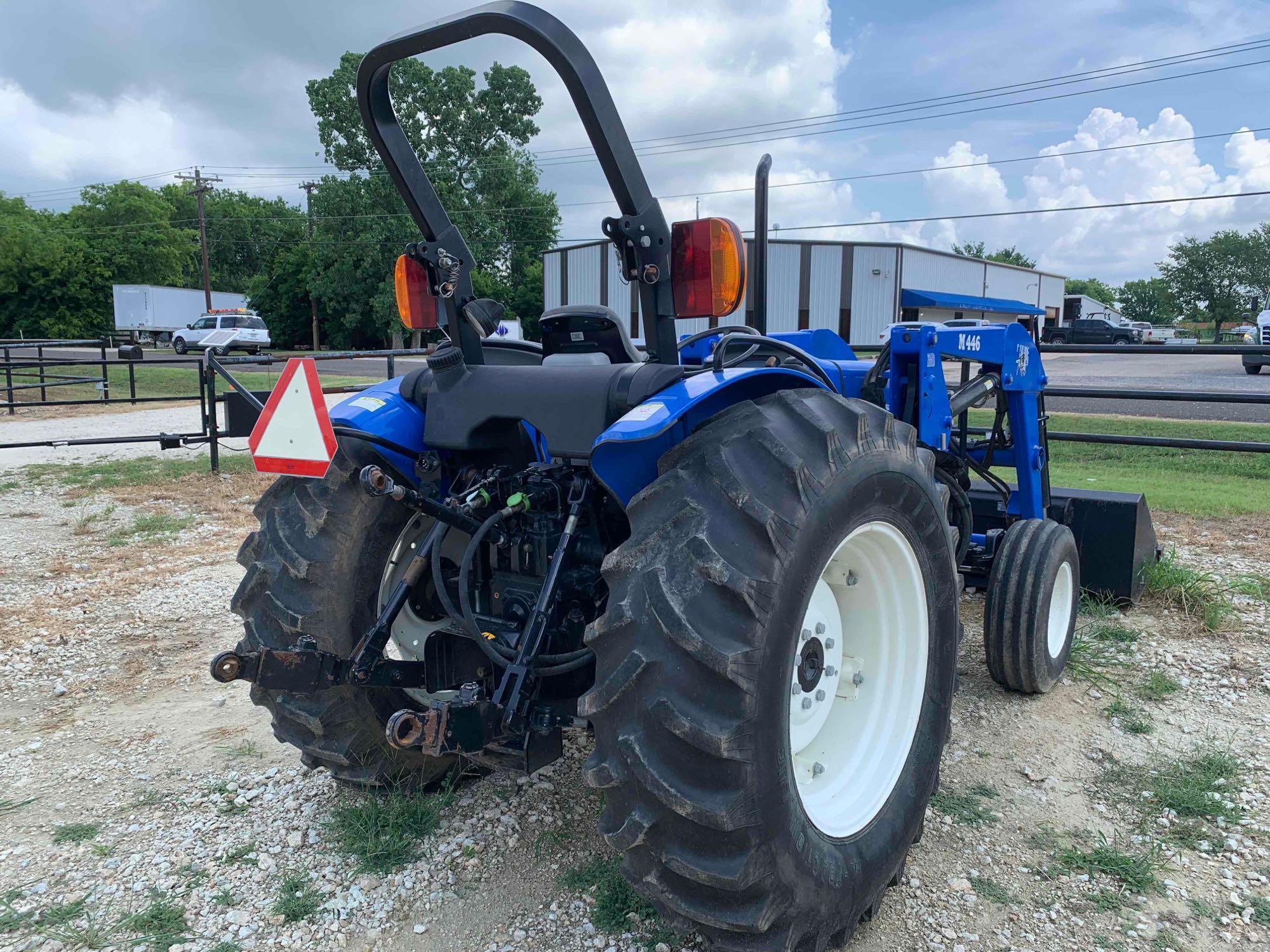 New Holland TN60A w/ M446 Bush Hog Loader