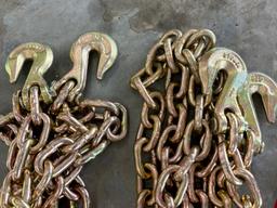 2- Grade 70 3/8"Chains w/ 2 Ratchet Binders