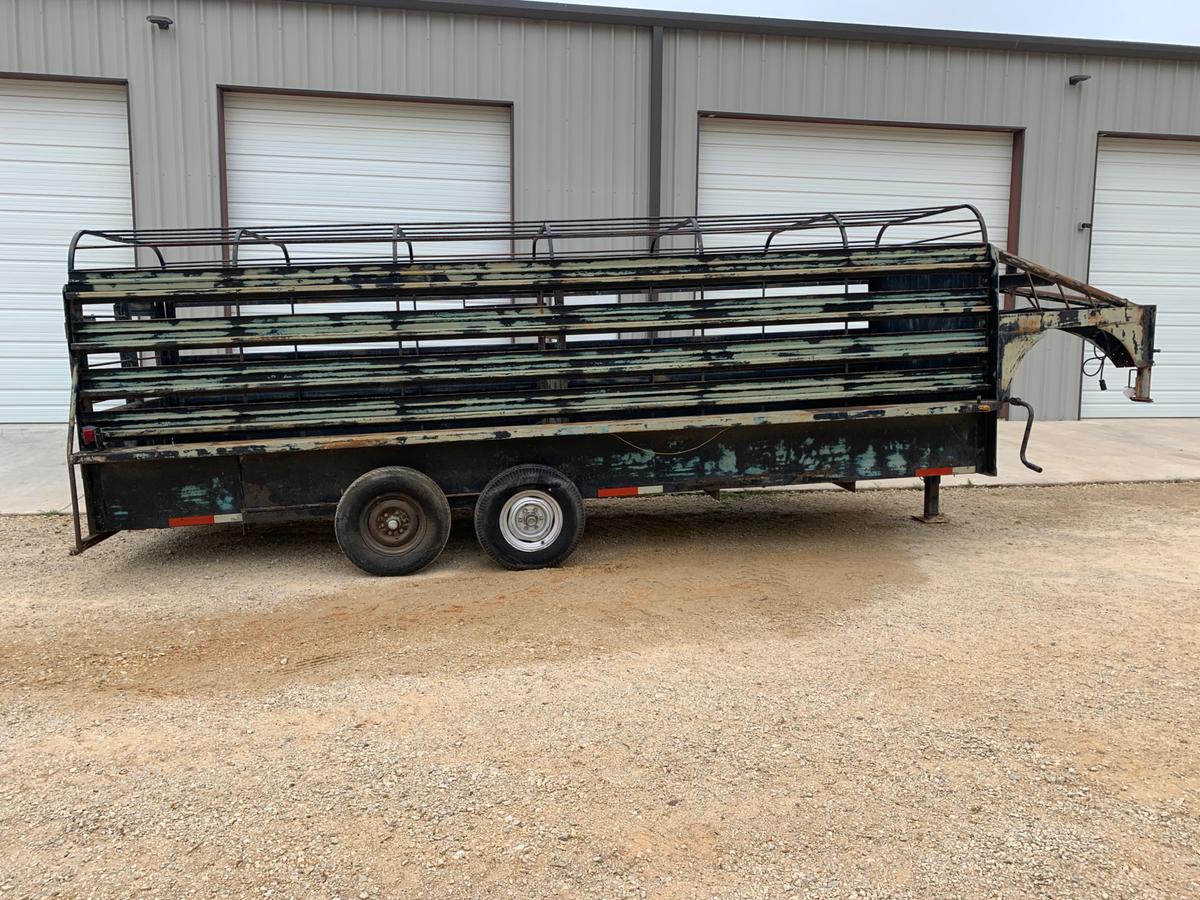 Homemade 20' x 6' Tandem Axle Gooseneck Stock Trailer