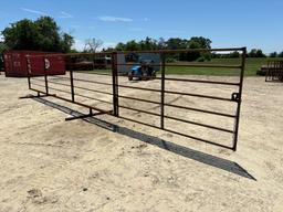 8 - 2 7/8" Pipe Panels w/ 10' Gate Attached to end of one Panel