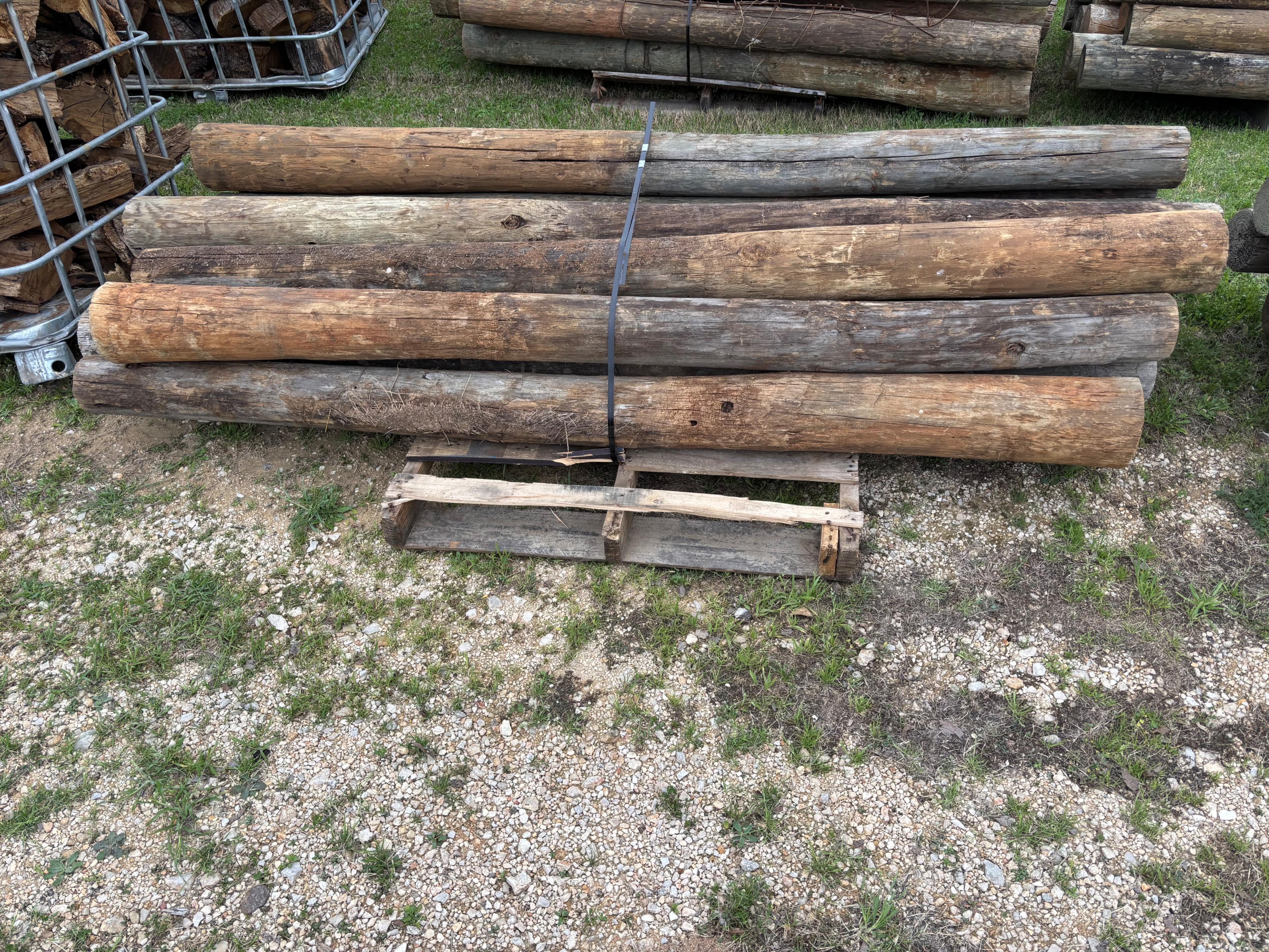 Bundle of Wooden Fence Posts