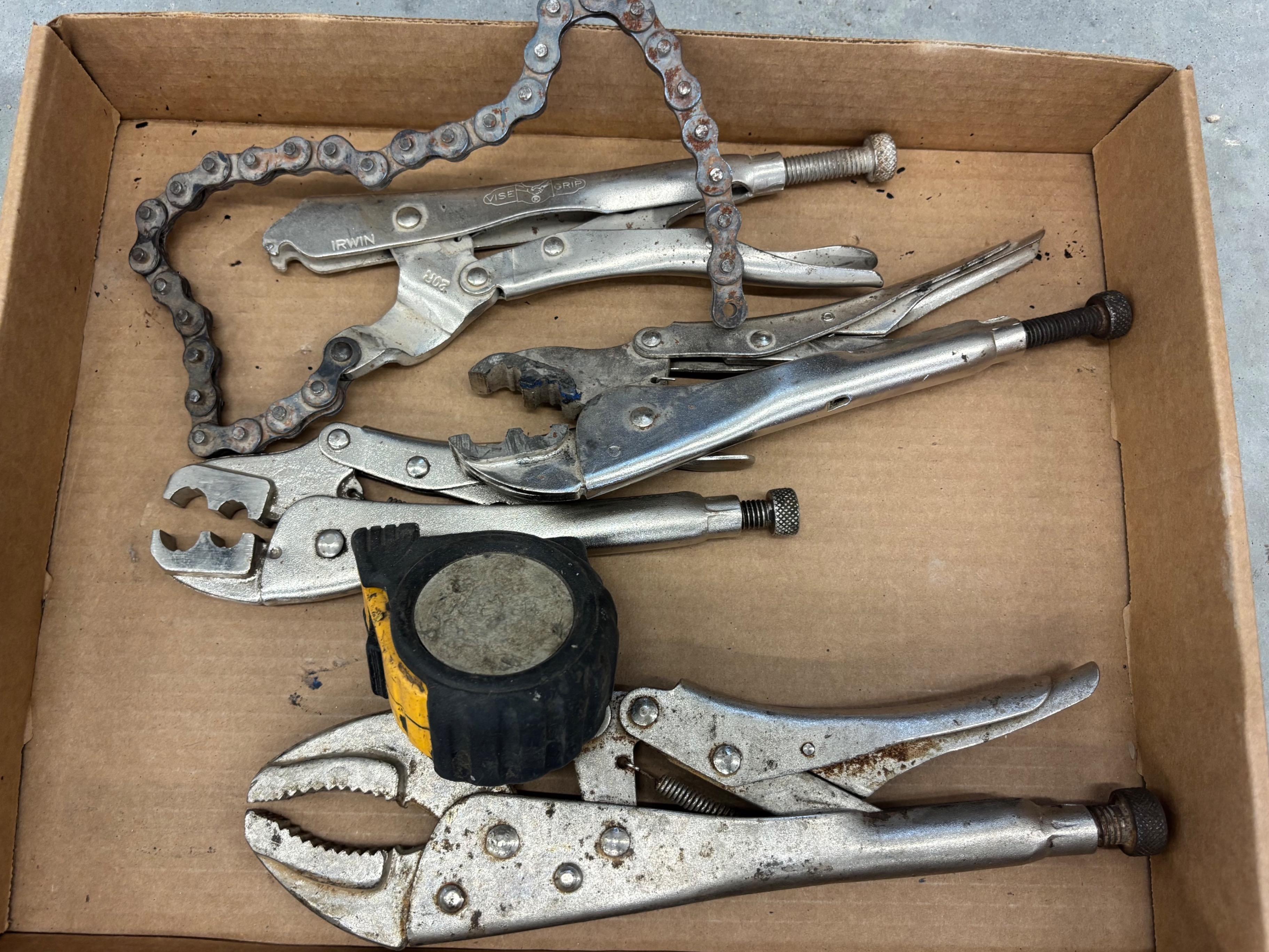 2 Box Lots - Assorted Vice Grips and Tin Snips