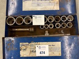 2 Set of 3/4 Drive Sockets, Ratchet, Breakover and Extension In Tool Box (TWO SETS)