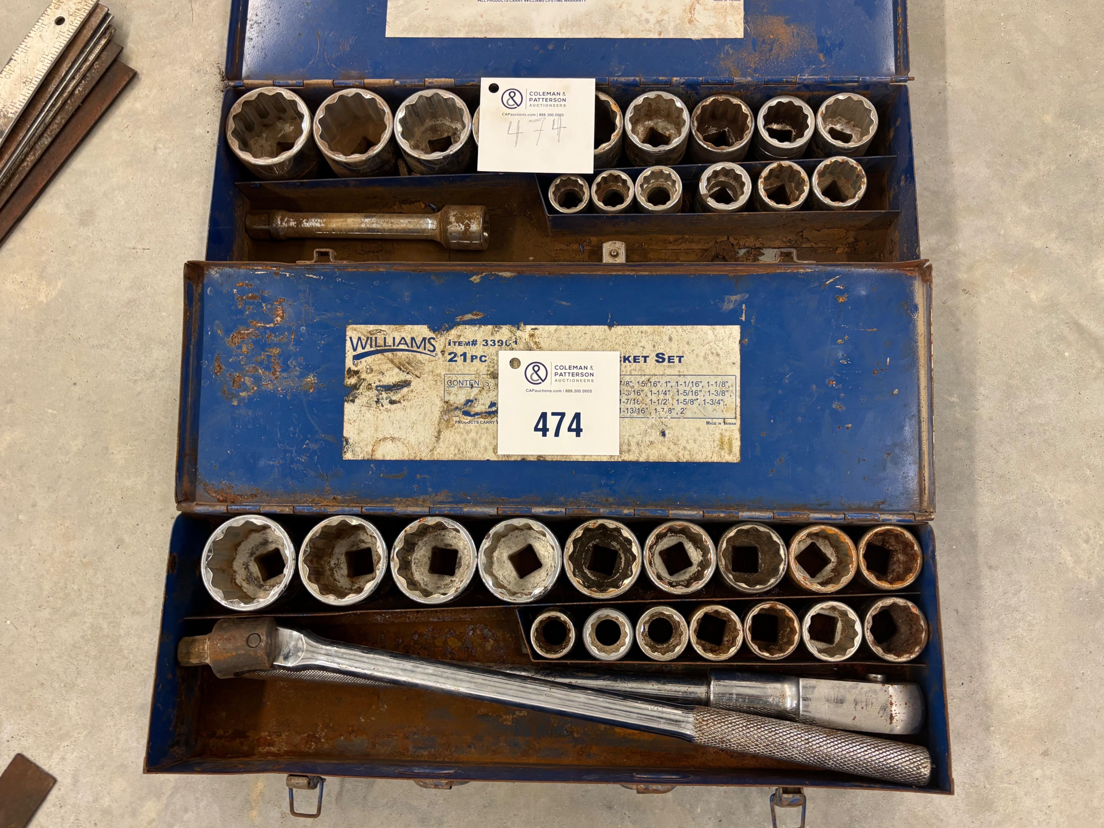 2 Set of 3/4 Drive Sockets, Ratchet, Breakover and Extension In Tool Box (TWO SETS)