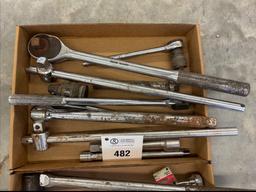 2 Box Lots - Ratchets, Breaker Bar, Extensions