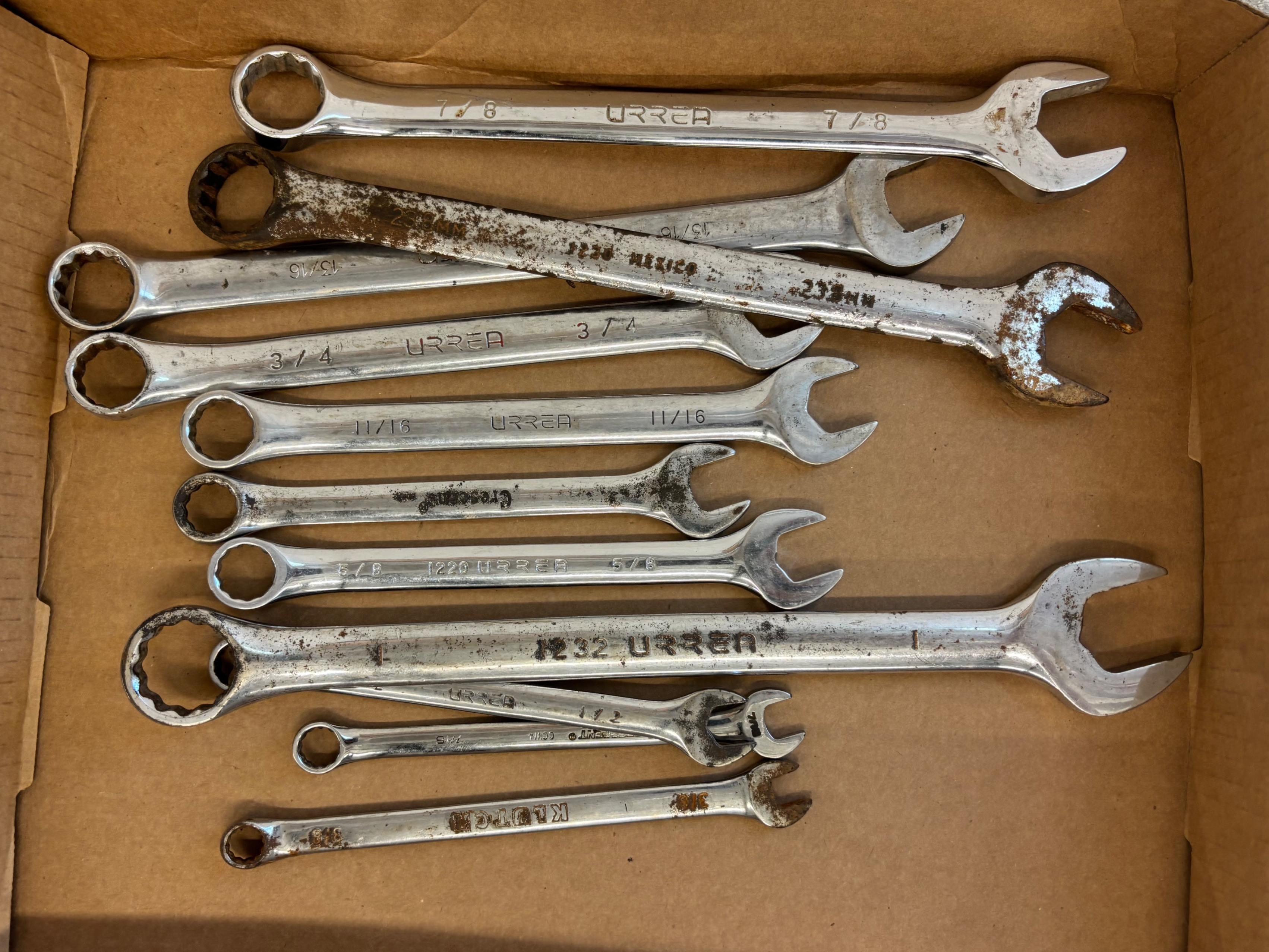 Box Lot - Misc Combination Wrenches (Various Sizes)