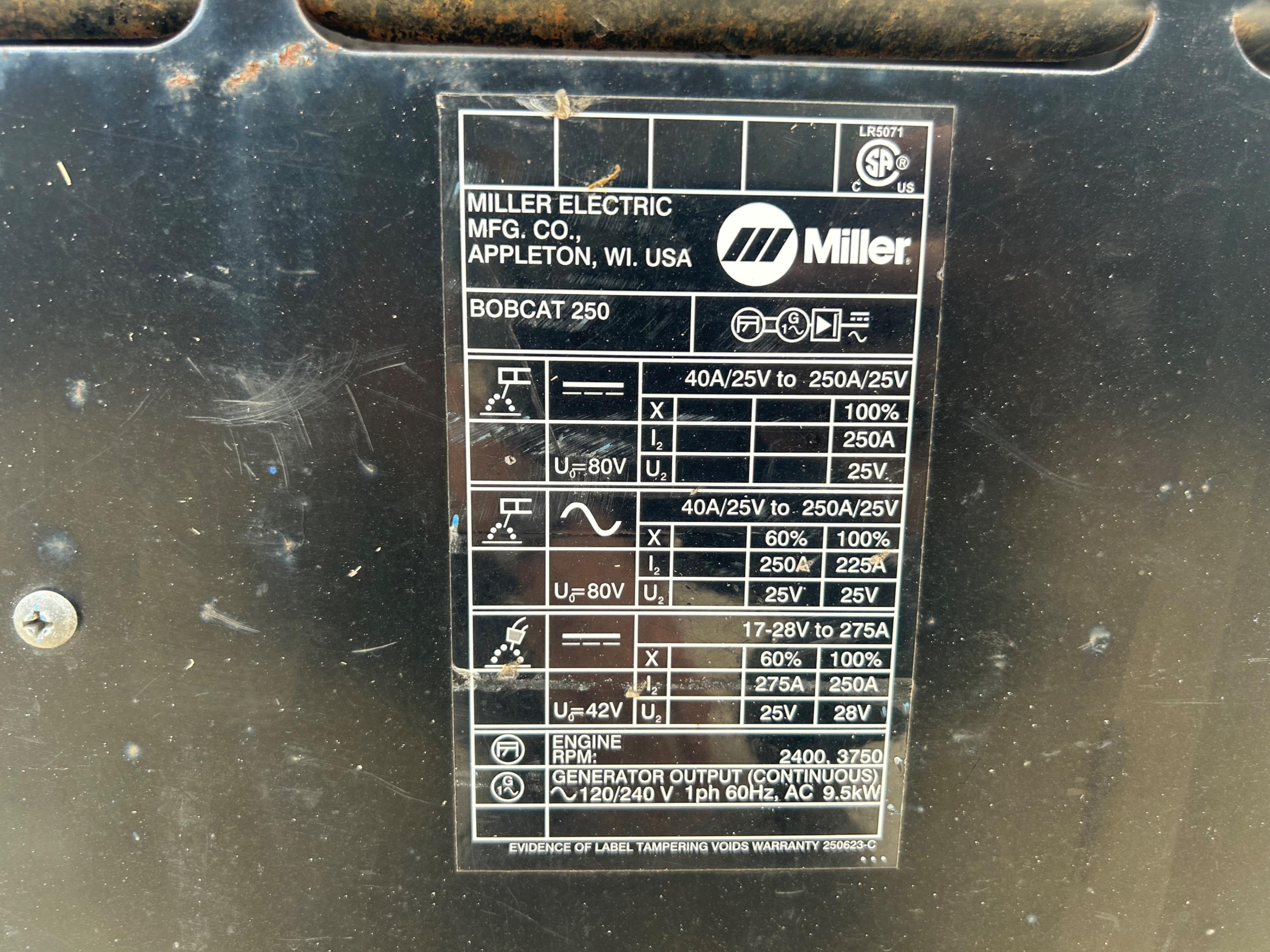 Milller Bobcat 250 AC/DC Wire Welder