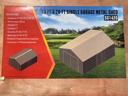 14'x20' Single Garage Metal Shed