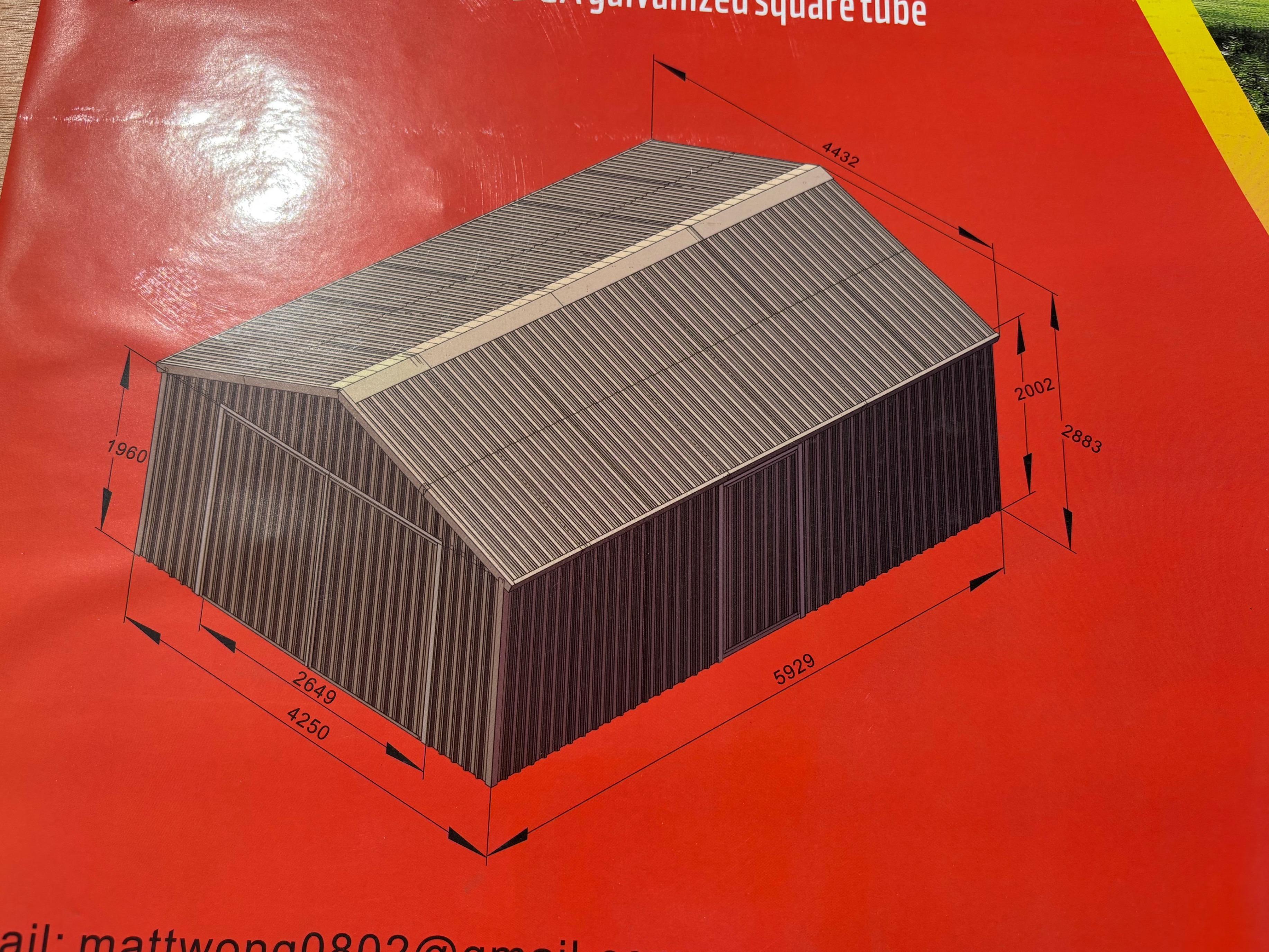 14'x20' Single Garage Metal Shed
