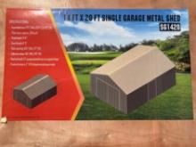 14'x20' Single Garage Metal Shed